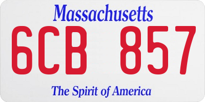 MA license plate 6CB857