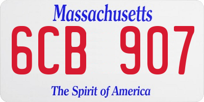 MA license plate 6CB907