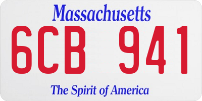 MA license plate 6CB941