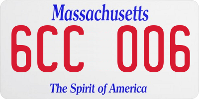 MA license plate 6CC006