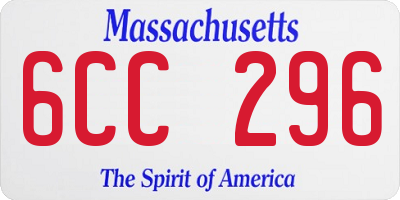 MA license plate 6CC296