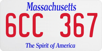 MA license plate 6CC367