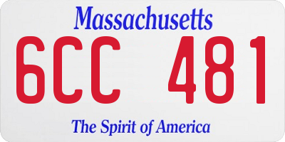 MA license plate 6CC481