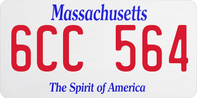 MA license plate 6CC564