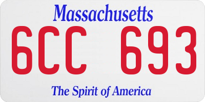 MA license plate 6CC693
