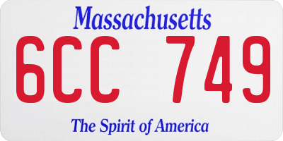 MA license plate 6CC749