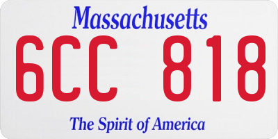 MA license plate 6CC818