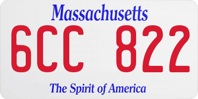 MA license plate 6CC822