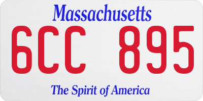 MA license plate 6CC895