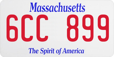 MA license plate 6CC899