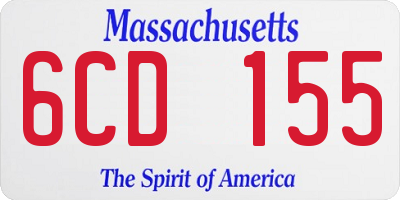 MA license plate 6CD155