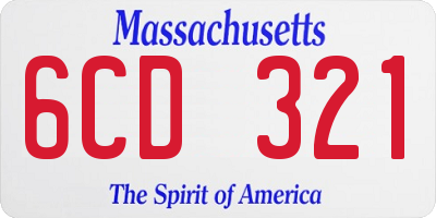 MA license plate 6CD321
