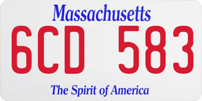 MA license plate 6CD583
