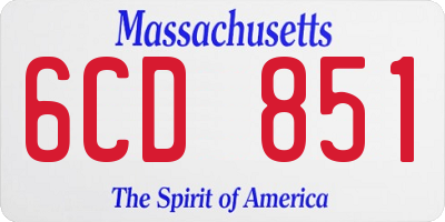 MA license plate 6CD851