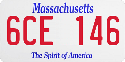 MA license plate 6CE146