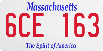 MA license plate 6CE163