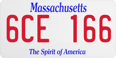 MA license plate 6CE166