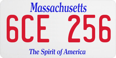 MA license plate 6CE256