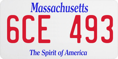 MA license plate 6CE493