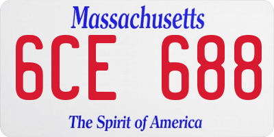 MA license plate 6CE688