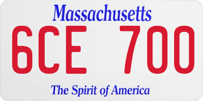 MA license plate 6CE700