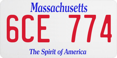MA license plate 6CE774