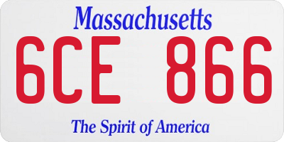 MA license plate 6CE866