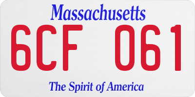 MA license plate 6CF061