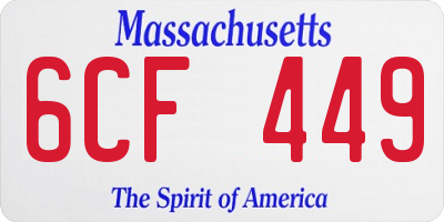 MA license plate 6CF449