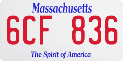 MA license plate 6CF836