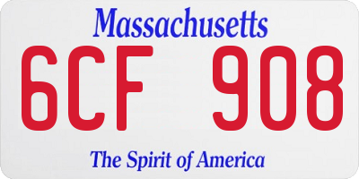 MA license plate 6CF908