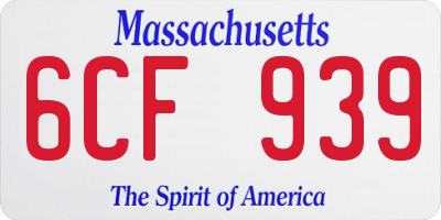 MA license plate 6CF939