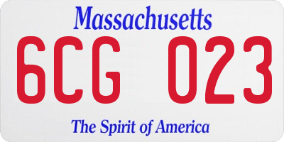 MA license plate 6CG023