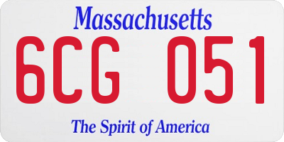MA license plate 6CG051