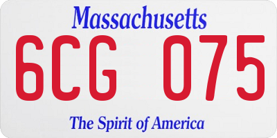 MA license plate 6CG075