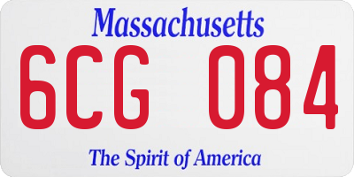 MA license plate 6CG084