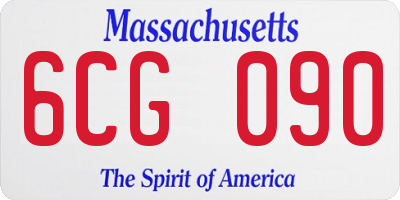 MA license plate 6CG090