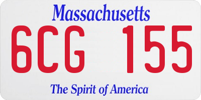 MA license plate 6CG155
