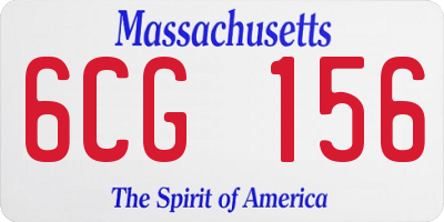 MA license plate 6CG156