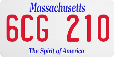 MA license plate 6CG210