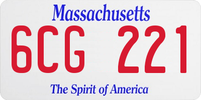 MA license plate 6CG221