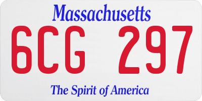MA license plate 6CG297