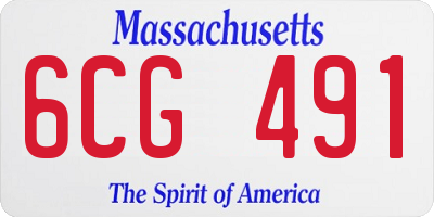 MA license plate 6CG491