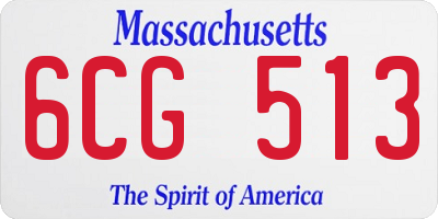 MA license plate 6CG513