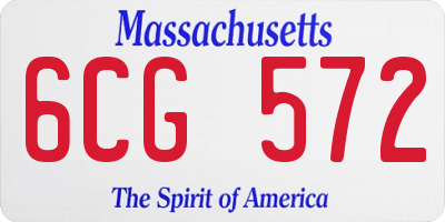 MA license plate 6CG572