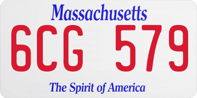 MA license plate 6CG579