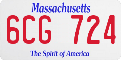 MA license plate 6CG724