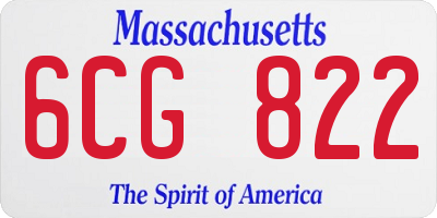 MA license plate 6CG822
