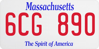 MA license plate 6CG890