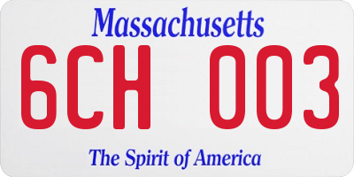 MA license plate 6CH003
